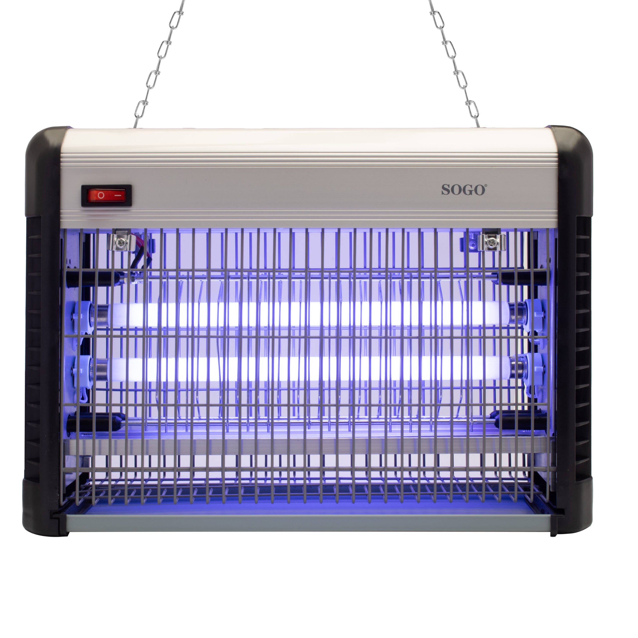 Lampada antizanzare elettrica 2x15W con doppio tubo UV e corpo in alluminio Sogo