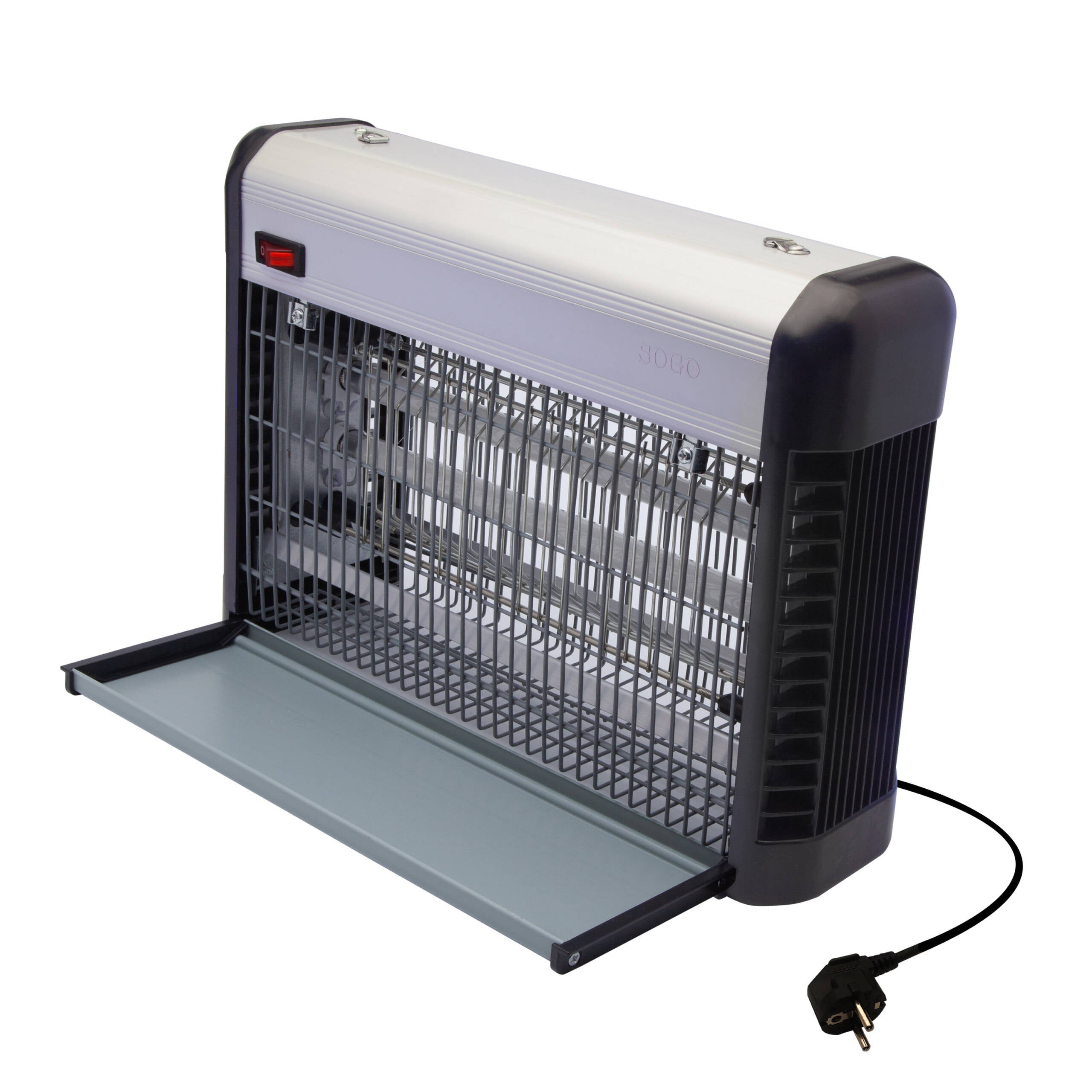 Lampada antizanzare elettrica 38W con 2 tubi UV-A vassoio estraibile e copertura 80 m² Sogo