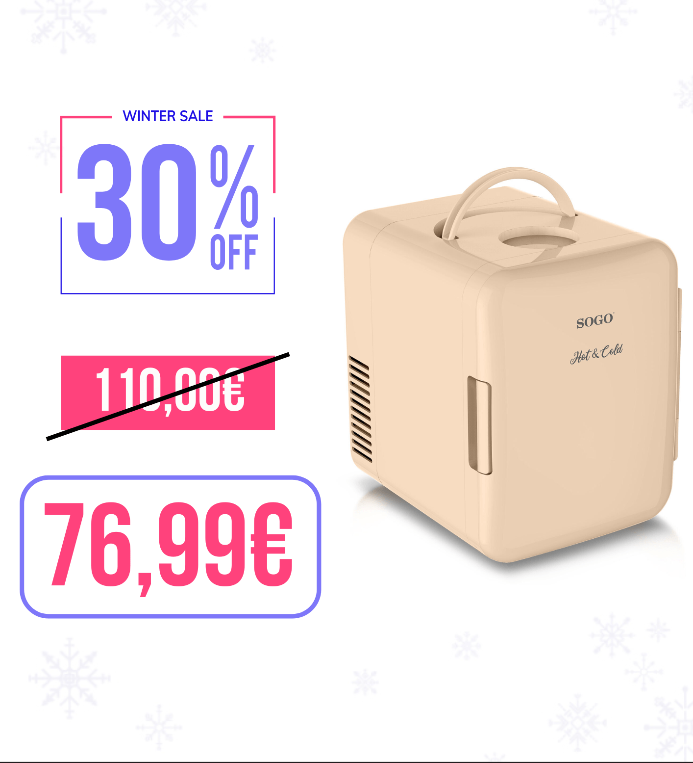 Minifrigo portatile Sogo funzione RAFFREDDAMENTO / RISCALDAMENTO frigorifero 48W / capacità 6x330ml / -18°C a 60°C / 12V DC car charging