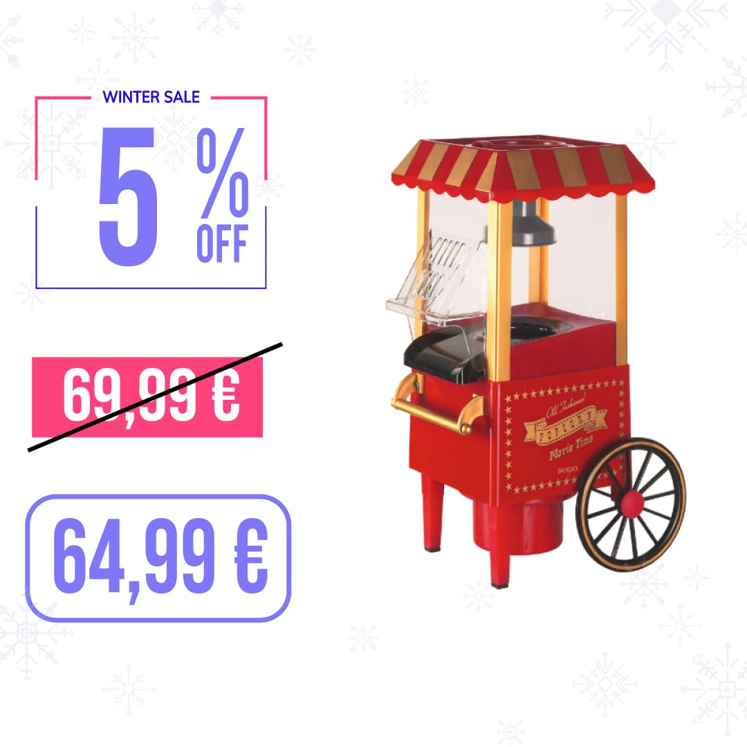 Macchina per PopCorn in Stile Vintage - 1200W