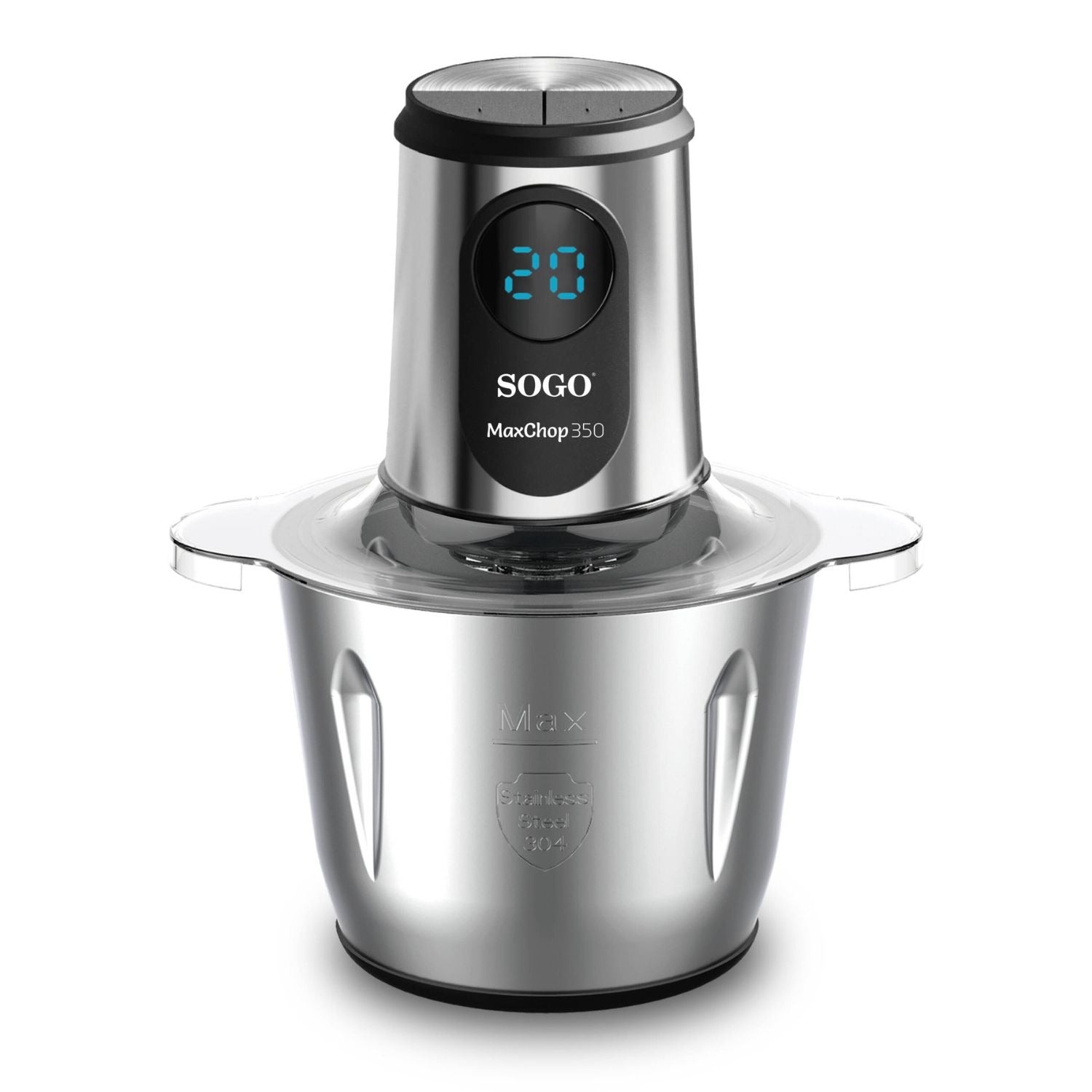 Tritatutto elettrico 500W 3 L con 6 lame in titanio contenitore inox e display LED con timer Sogo