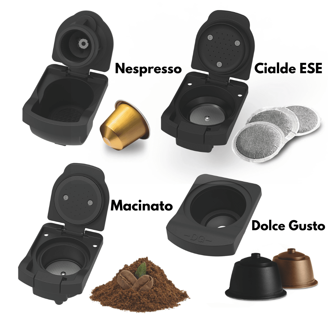 Macchina Caffè Universale 1400W 20 Bar Multicapsula per Espresso, Cappuccino e Bevande Calde