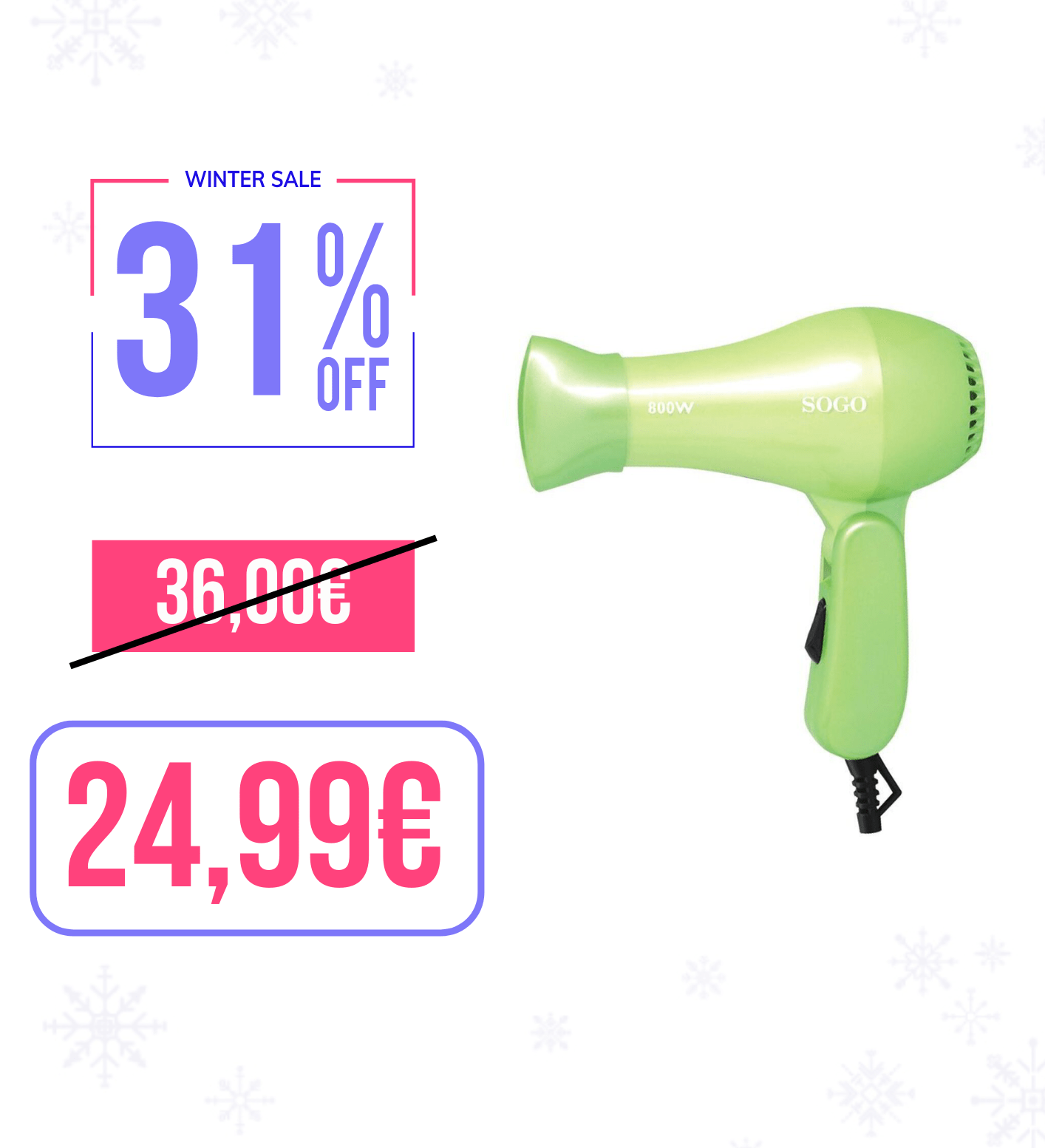 Phon da viaggio 800 W pieghevole Sogo verde