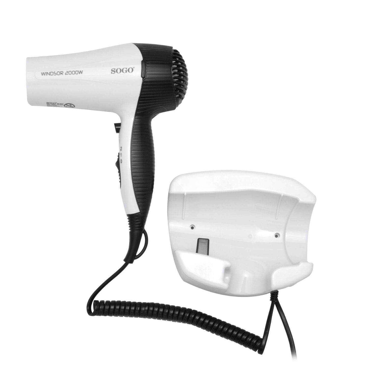 Asciugacapelli 2000W con motore DC 2 velocità getto aria fredda e concentratore Sogo