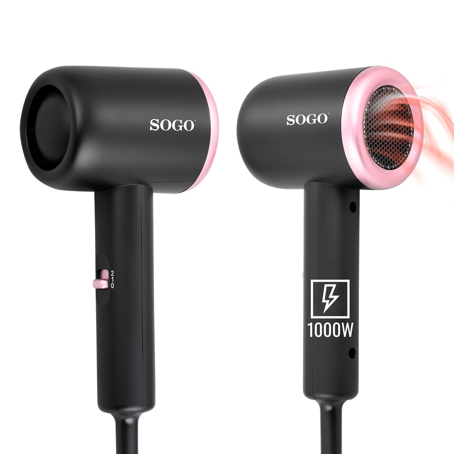 Mini phon da viaggio 1000W con 2 velocità e motore DC compatto Sogo