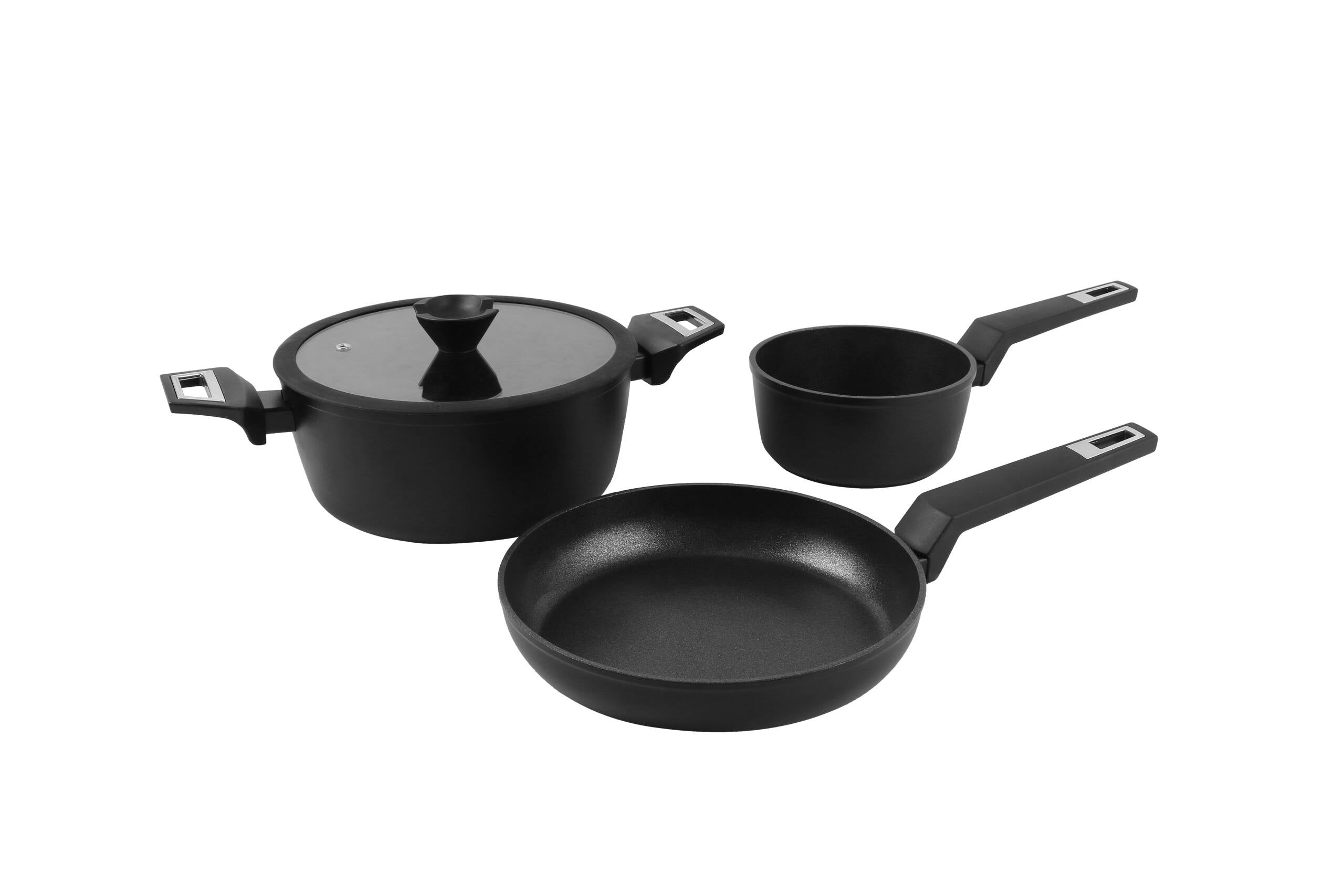 Set Pentola + Casseruola + Padella in Alluminio Forgiato 16+24+24cm - SAMULAND