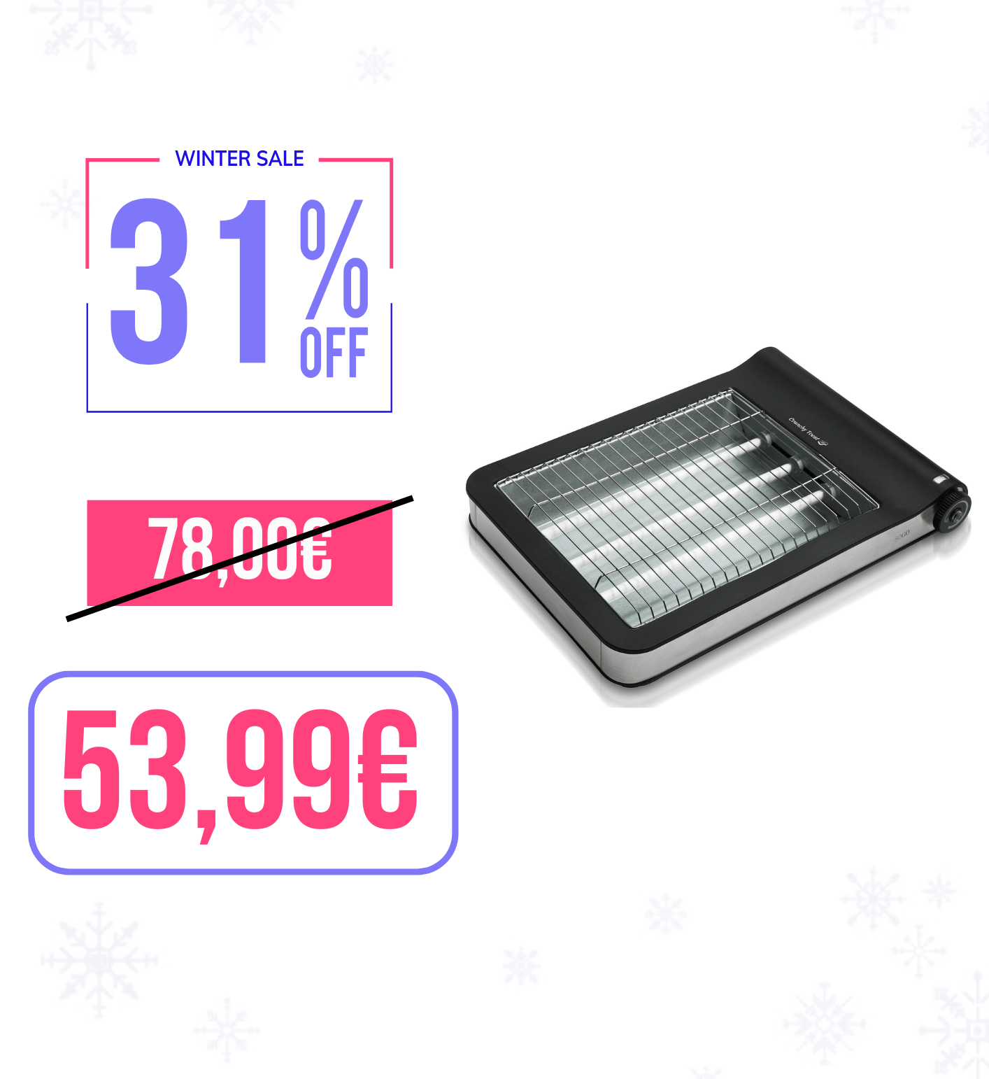 Tostapane piatto / 900W / 4 fette / griglia 25.5*20.2 Sogo