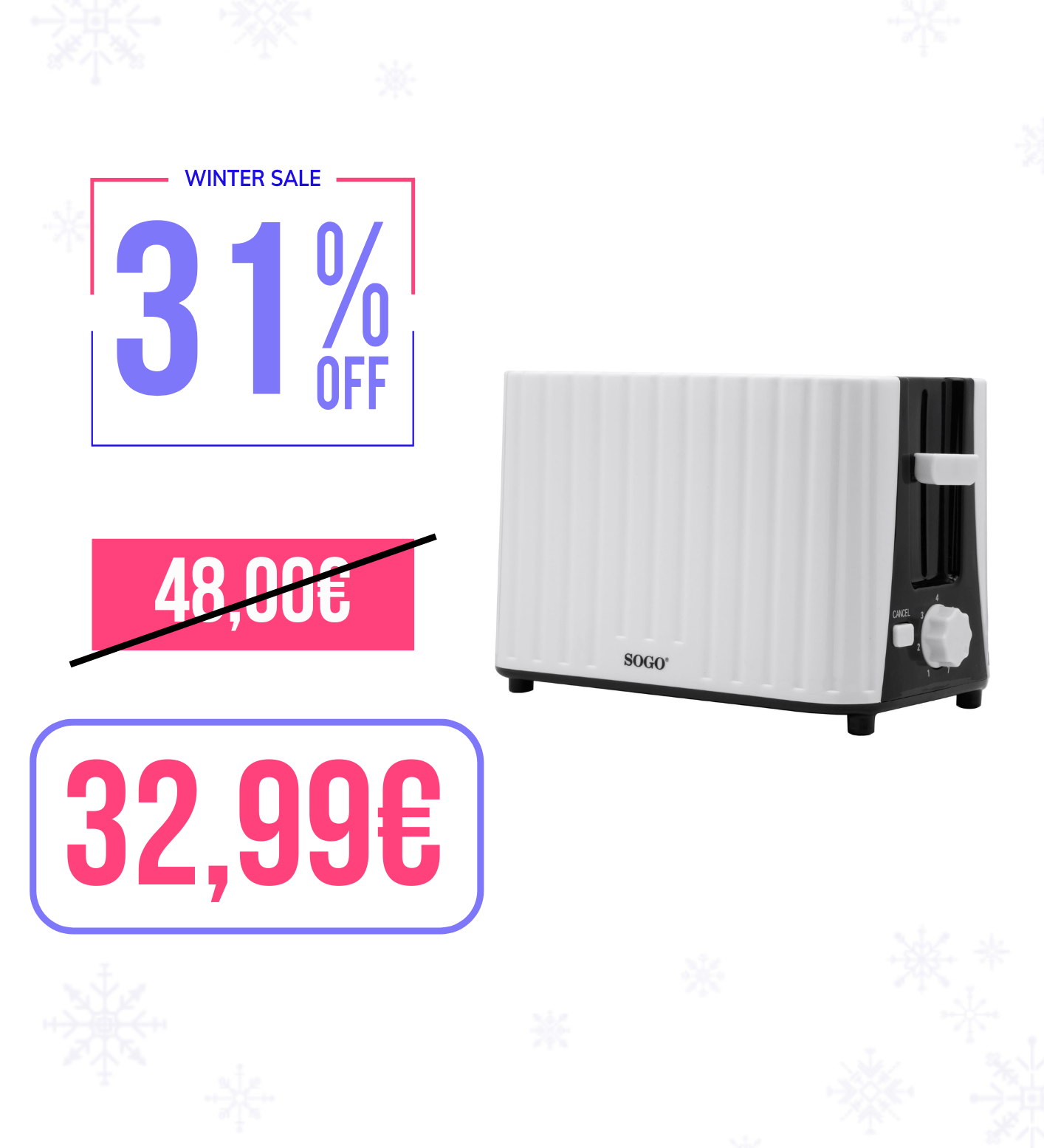 Tostapane con pinze elettronico Sogo 2 fette / 700W / controllo temperatura