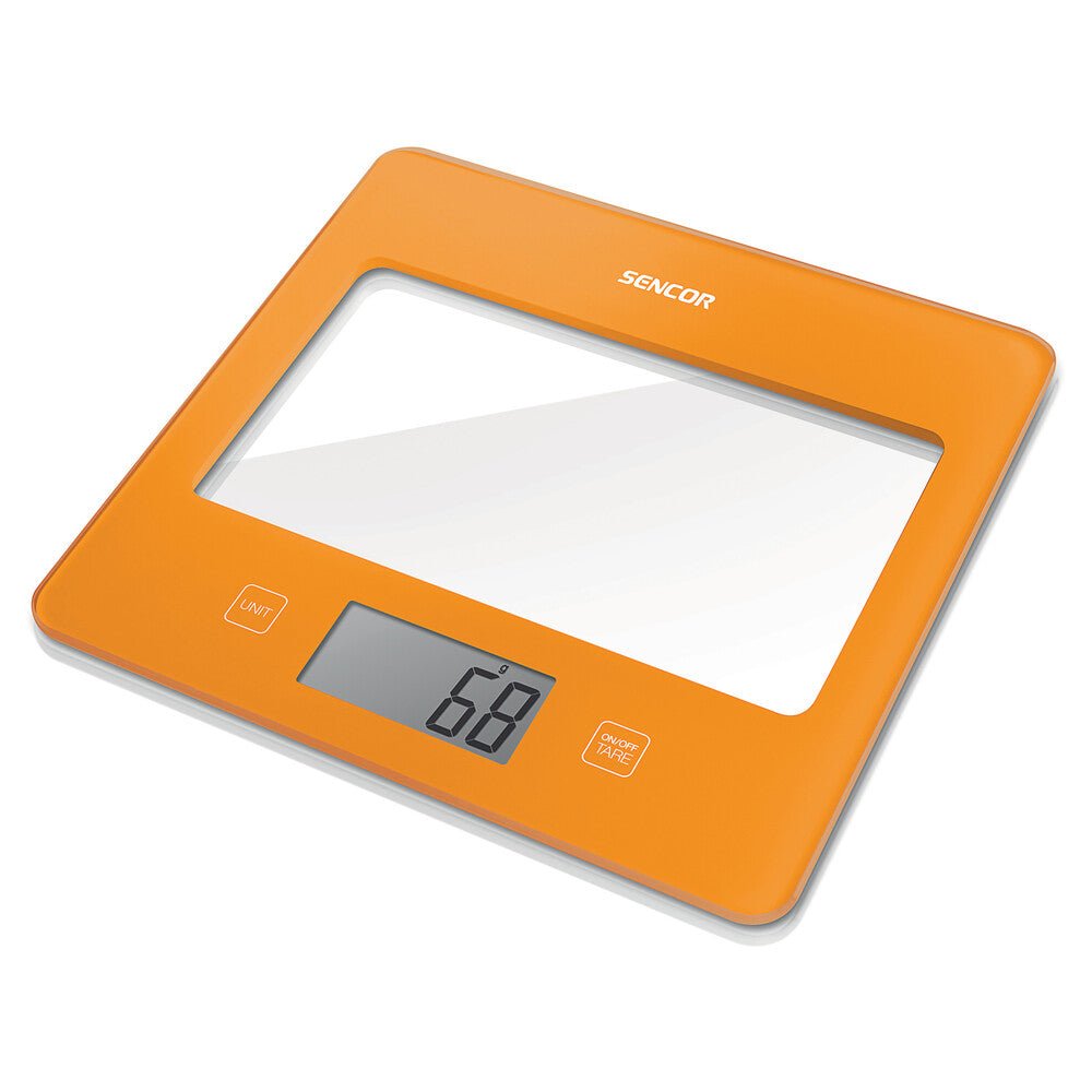 Bilancia da Cucina Digitale in Vetro 5 Kg Precisione 1 g Touch con Tara Sencor Arancione