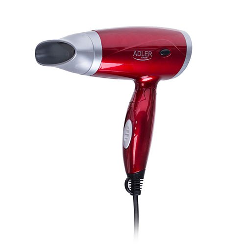 Asciugacapelli da Viaggio Pieghevole 1400W con Concentratore, 2 Velocità e Gancio Appendibile Adler
