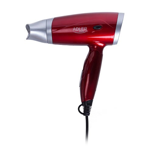 Asciugacapelli da Viaggio Pieghevole 1400W con Concentratore, 2 Velocità e Gancio Appendibile Adler