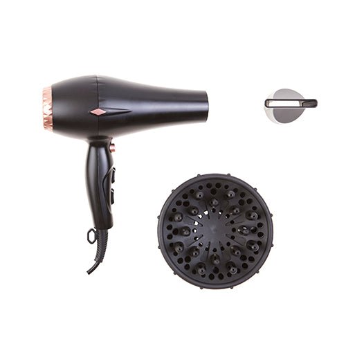 Asciugacapelli Ionico 2000W con Diffusore, Concentratore, 3 Temperature e Colpo d'Aria Fredda Adler