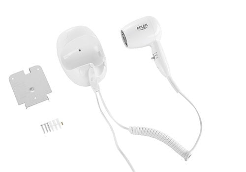 Asciugacapelli da Parete 1600W per Hotel e Piscine con Supporto Murale e Spegnimento Automatico Adler