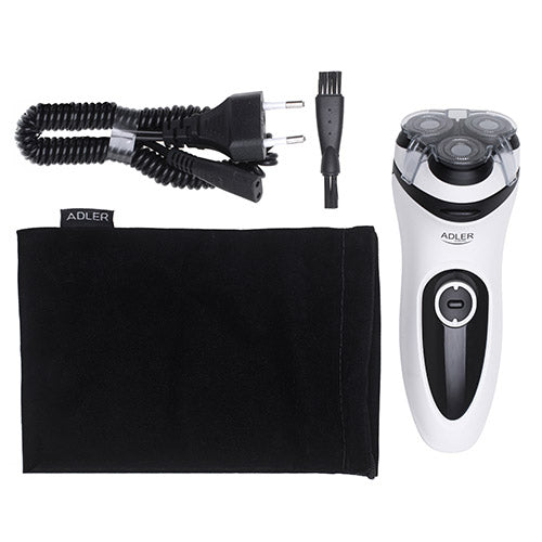 Rasoio Elettrico Uomo Rotante Ricaricabile con 3 Testine Flottanti e Trimmer Pop-Up Adler
