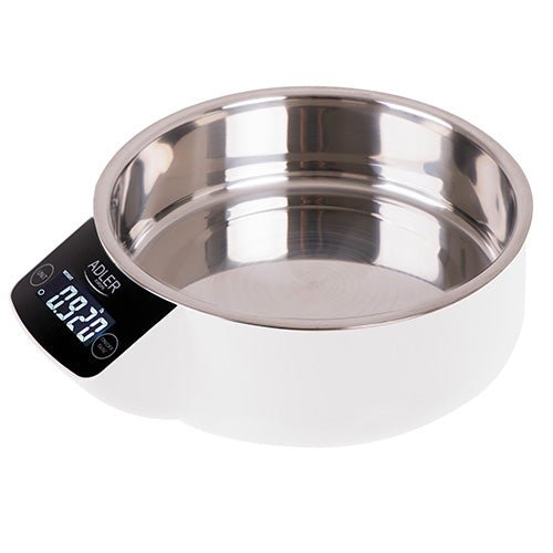 Bilancia da Cucina Digitale 5 Kg con Ciotola in Acciaio Inox 900 ml, Tara e Display LCD Adler