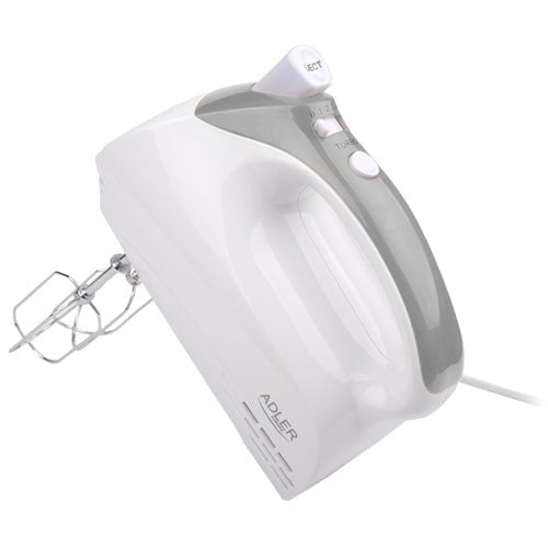Sbattitore Elettrico 300W 5 Velocità con Turbo, Fruste e Ganci Impastatori Adler
