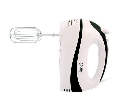 Sbattitore Elettrico 300W 5 Velocità con Turbo, Fruste e Ganci Impastatori Adler