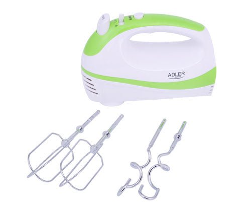 Sbattitore Elettrico 300W 5 Velocità con Turbo, Fruste e Ganci Impastatori Adler