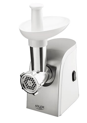 Tritacarne Elettrico 1500W con Funzione Inversa, 3 Dischi e Accessorio per Salsicce Adler