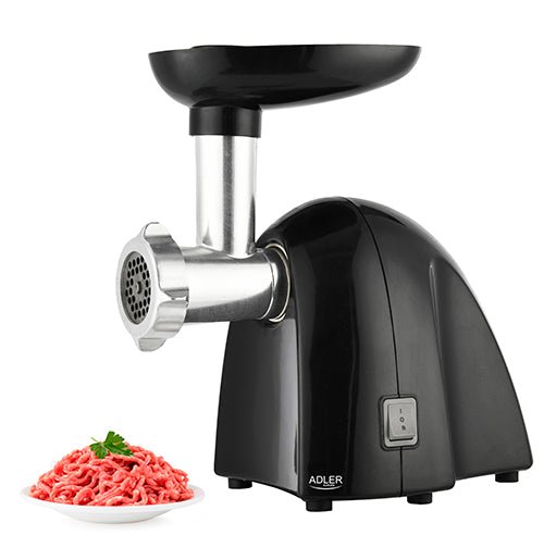 Tritacarne Elettrico 1800W 1,8 Kg/min con Funzione Inversa, 3 Dischi e Accessorio Insaccati Adler