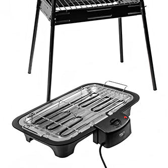 Barbecue Elettrico con Supporto da Giardino 2400W e Termostato Regolabile Adler