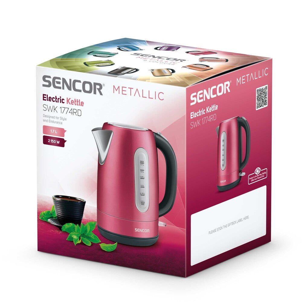 Bollitore Elettrico in Acciaio Inox 1,7 L 2150 W con Filtro Rimovibile Sencor