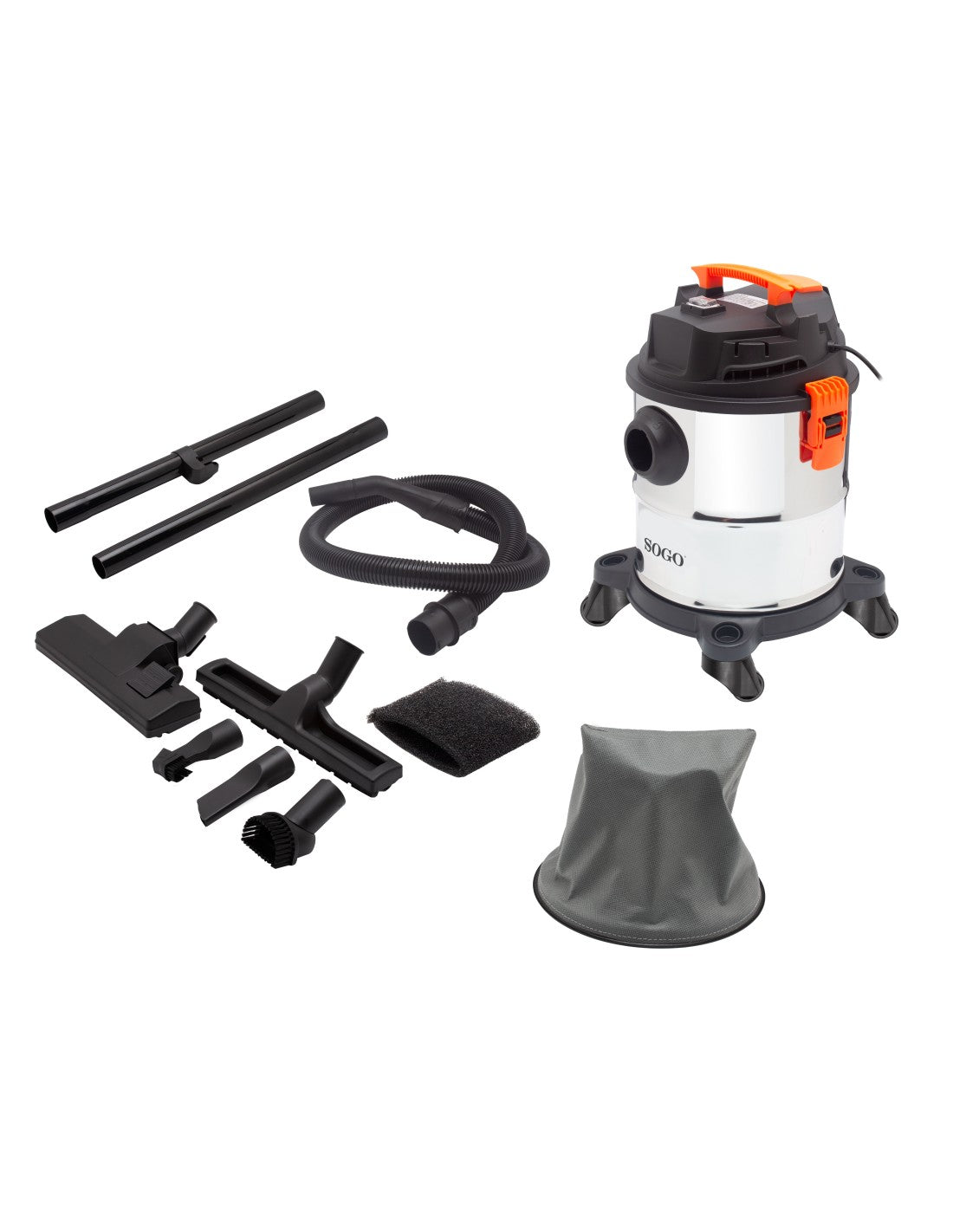 Aspirapolvere bidone solidi e liquidi SOGO 1200W 20 L - immagine 4