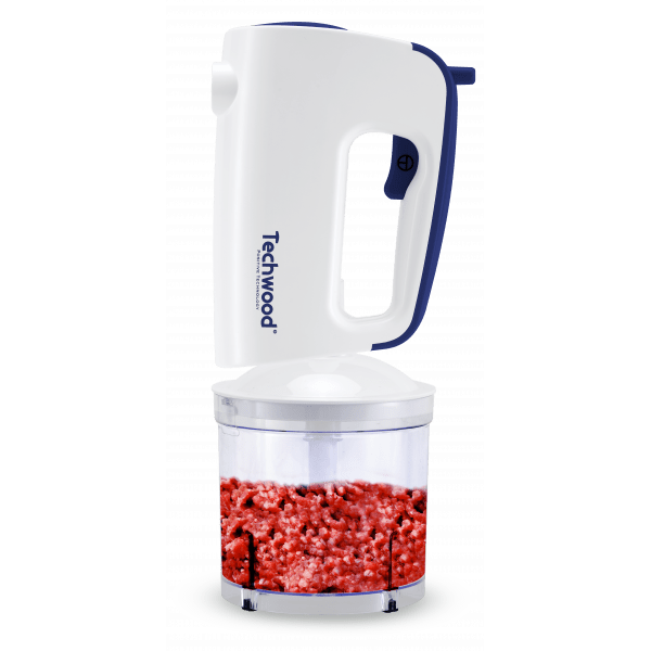 Techwood Sbattitore Multifunzione 4 in 1 300W – Ciotola, Frusta, Ganci e Tritatutto
