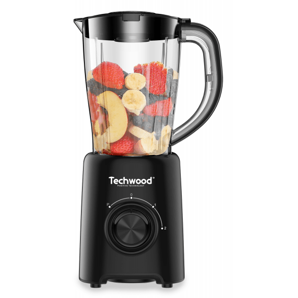 Techwood Frullatore 500W – Caraffa 1,5L, 2 Velocità, Pulse, Lame in Acciaio Inox