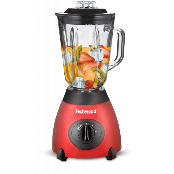 Techwood Frullatore Inox 500W – Caraffa in Vetro 1,5L, 2 Velocità, Pulse, Tritaghiaccio