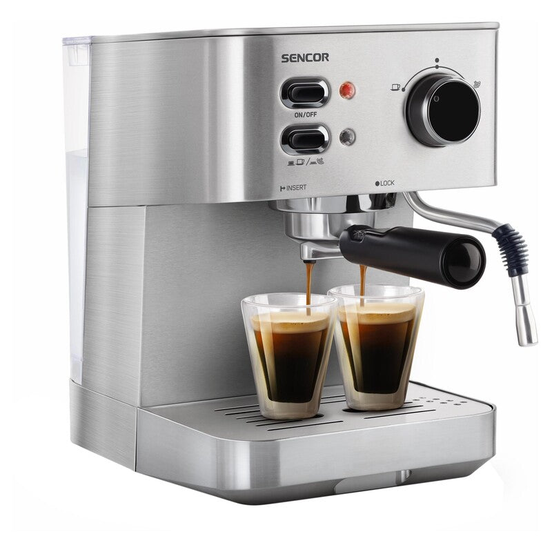 Macchina da caffè espresso e cappuccino 15 bar 1050W 1,5 L acciaio inox con lancia vapore Sencor