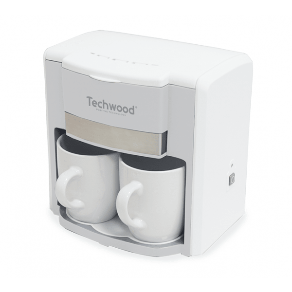 Caffettiera Elettrica 2 Tazze 0,6L con Filtro Permanente e Tazze in Ceramica Techwood