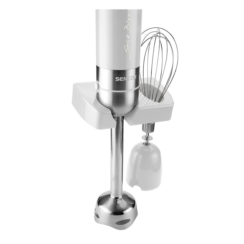 Frullatore a Immersione 800 W con Tritatutto Frusta e Bicchiere, Piede in Acciaio Inox Sencor