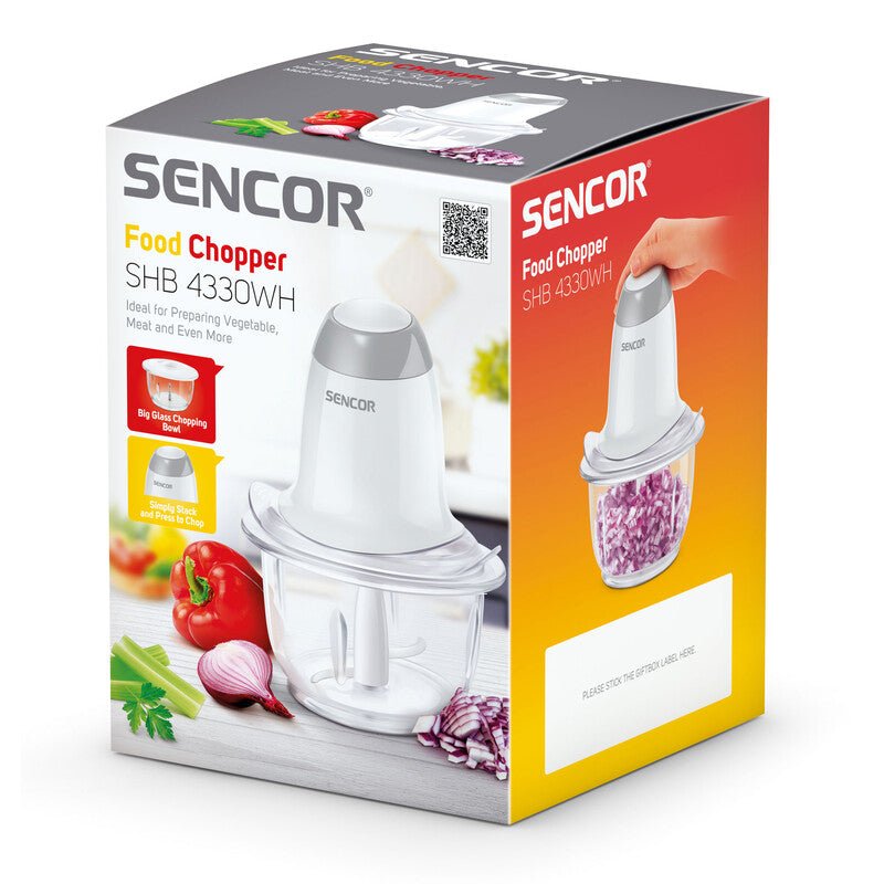 Tritatutto Elettrico 230 W con Ciotola in Vetro 1 L e Lame in Acciaio Inox Sencor
