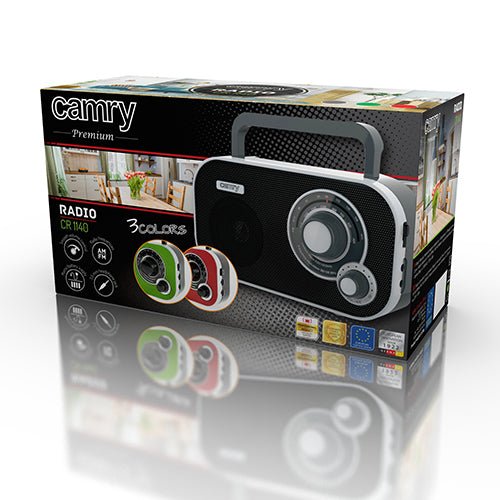 Radio Portatile FM AM con Presa Cuffie 3,5 mm e Alimentazione a Rete o Batterie Camry