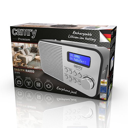 Radio Digitale Portatile DAB+ FM Ricaricabile con Display LCD e Jack Cuffie Camry