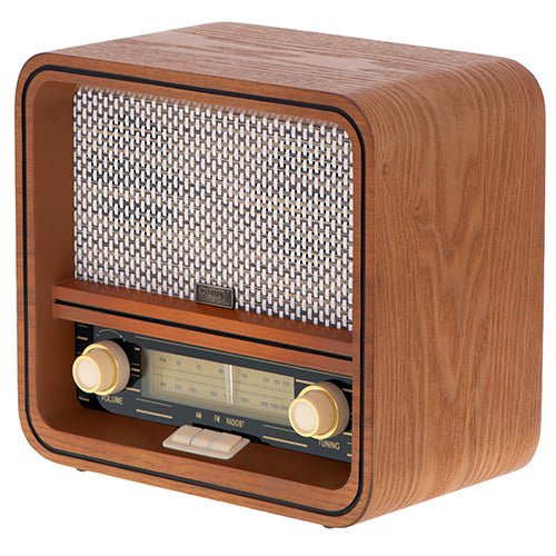 Radio Retrò Bluetooth FM AM con USB AUX Stereo 10W Effetto Legno Camry