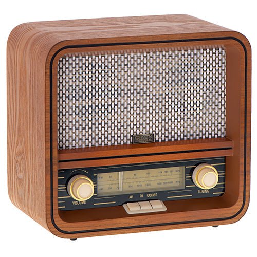 Radio Retrò Bluetooth FM AM con USB AUX Stereo 10W Effetto Legno Camry