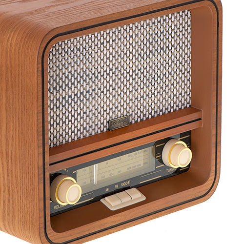 Radio Retrò Bluetooth FM AM con USB AUX Stereo 10W Effetto Legno Camry
