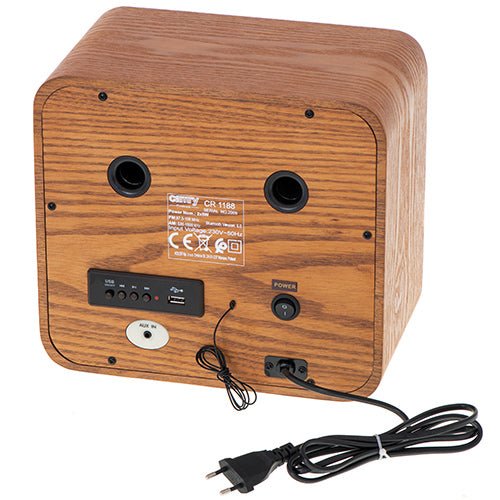 Radio Retrò Bluetooth FM AM con USB AUX Stereo 10W Effetto Legno Camry