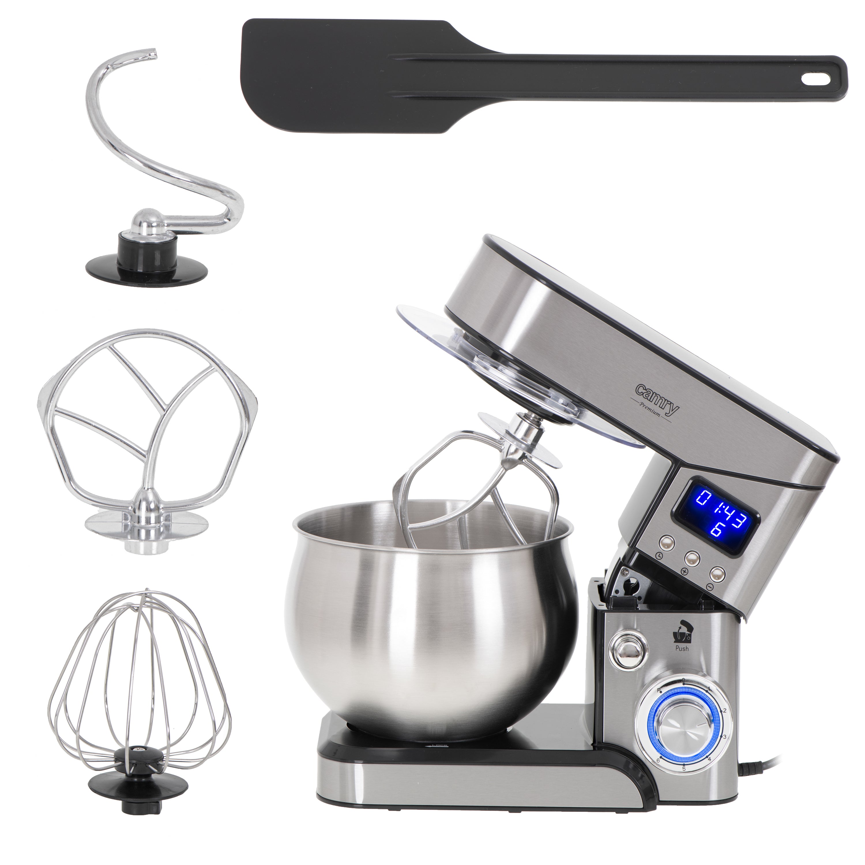 Camry Impastatrice Planetaria 5L 2000W – Timer LCD, Ciotola in Acciaio Inox