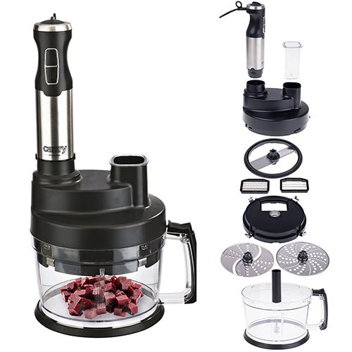 Camry Frullatore a Immersione Multifunzione 1600W – Tritatutto, Ciotola 2L, Frusta