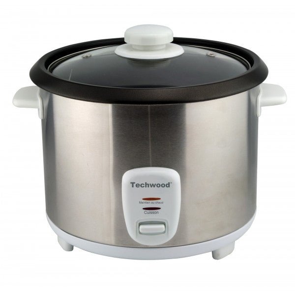 Techwood Cuociriso Elettrico 1,8 Litri – Mantenimento in Caldo, Coperchio in Vetro, TCR-186