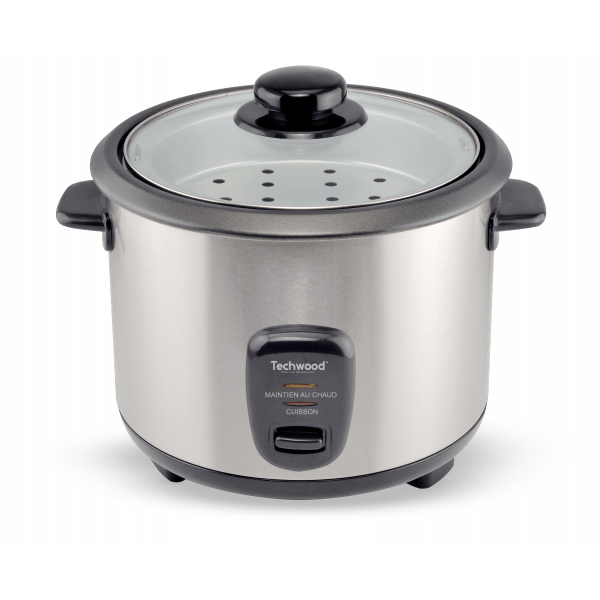 Techwood Cuociriso con Vaporiera 1,8 Litri 700W in Acciaio Inox – Funzione Keep Warm