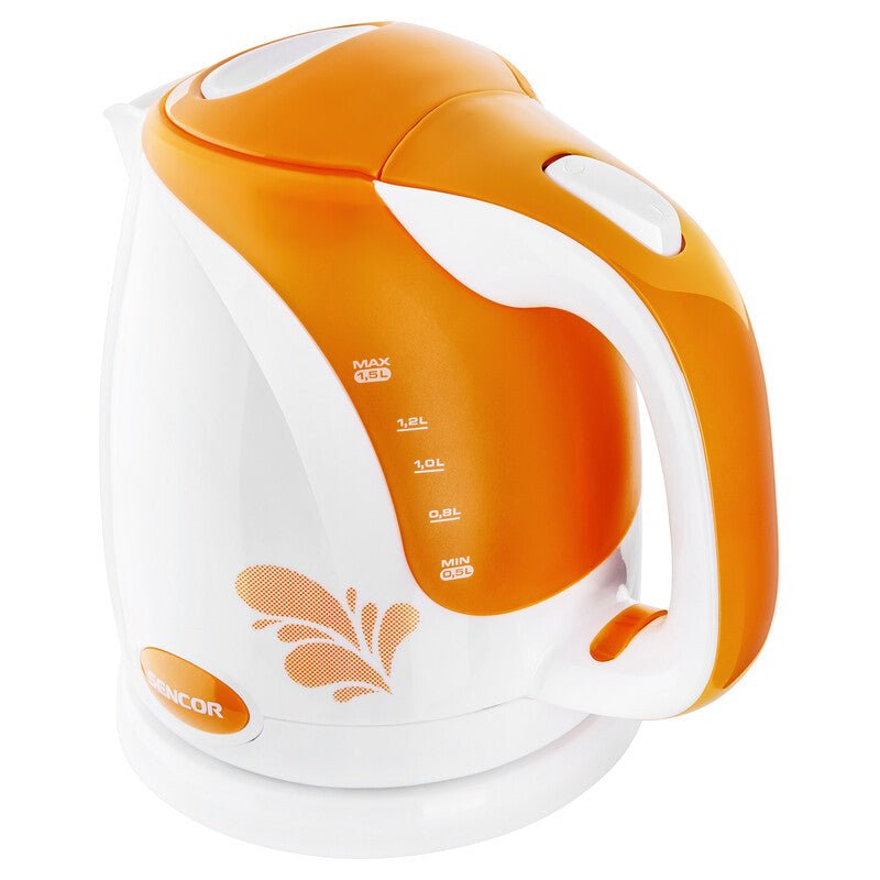 Bollitore Elettrico 1,5 L 2000 W con Filtro Anticalcare e Base 360° Sencor Arancione Bianco