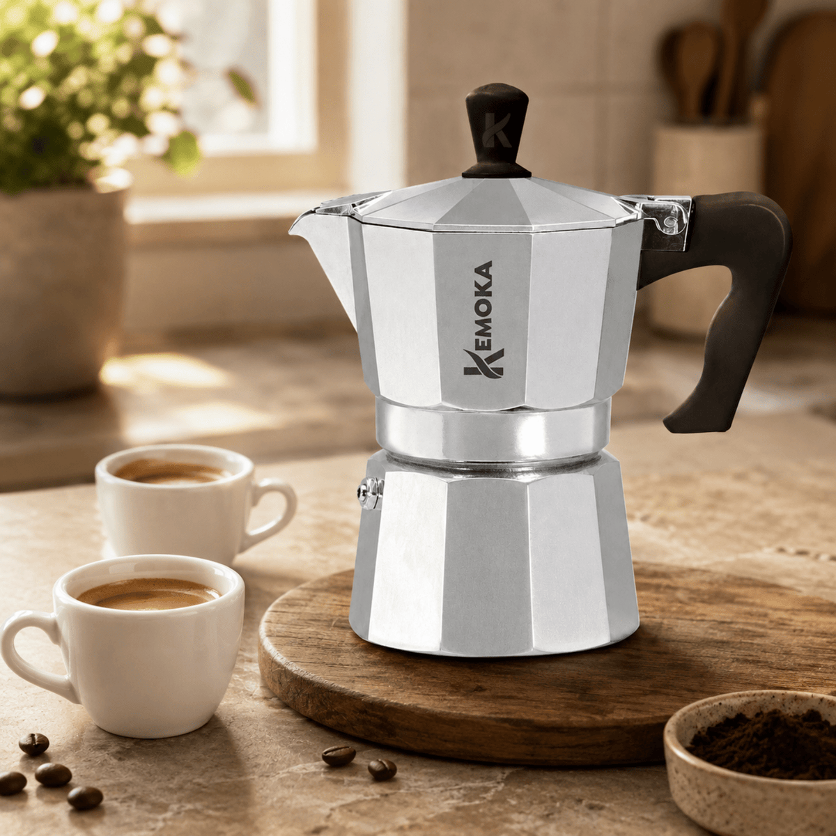 Caffettiera moka 1/2 tazza in alluminio alimentare - Kemoka GMD