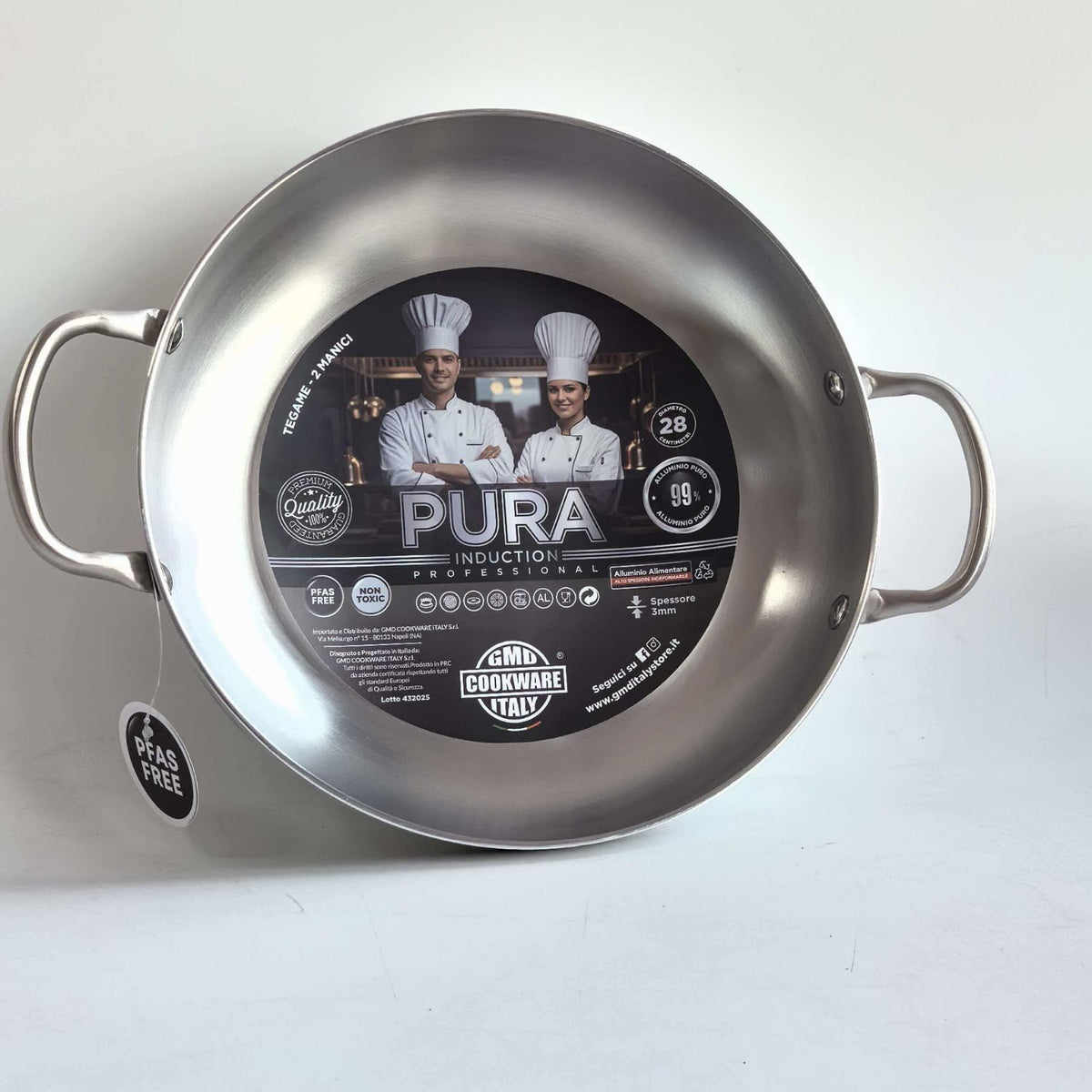 Tegame in alluminio puro senza rivestimento 28 cm - Pura GMD