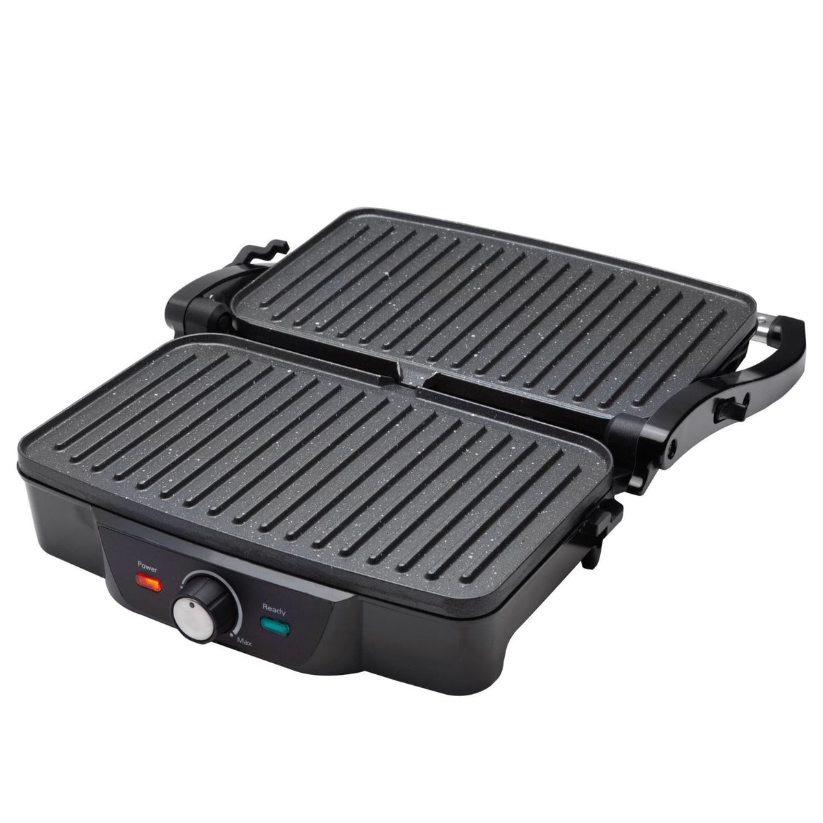 Griglia elettrica per panini 2000W con apertura 180° piastre in ceramica termostato e temporizzatore Sogo