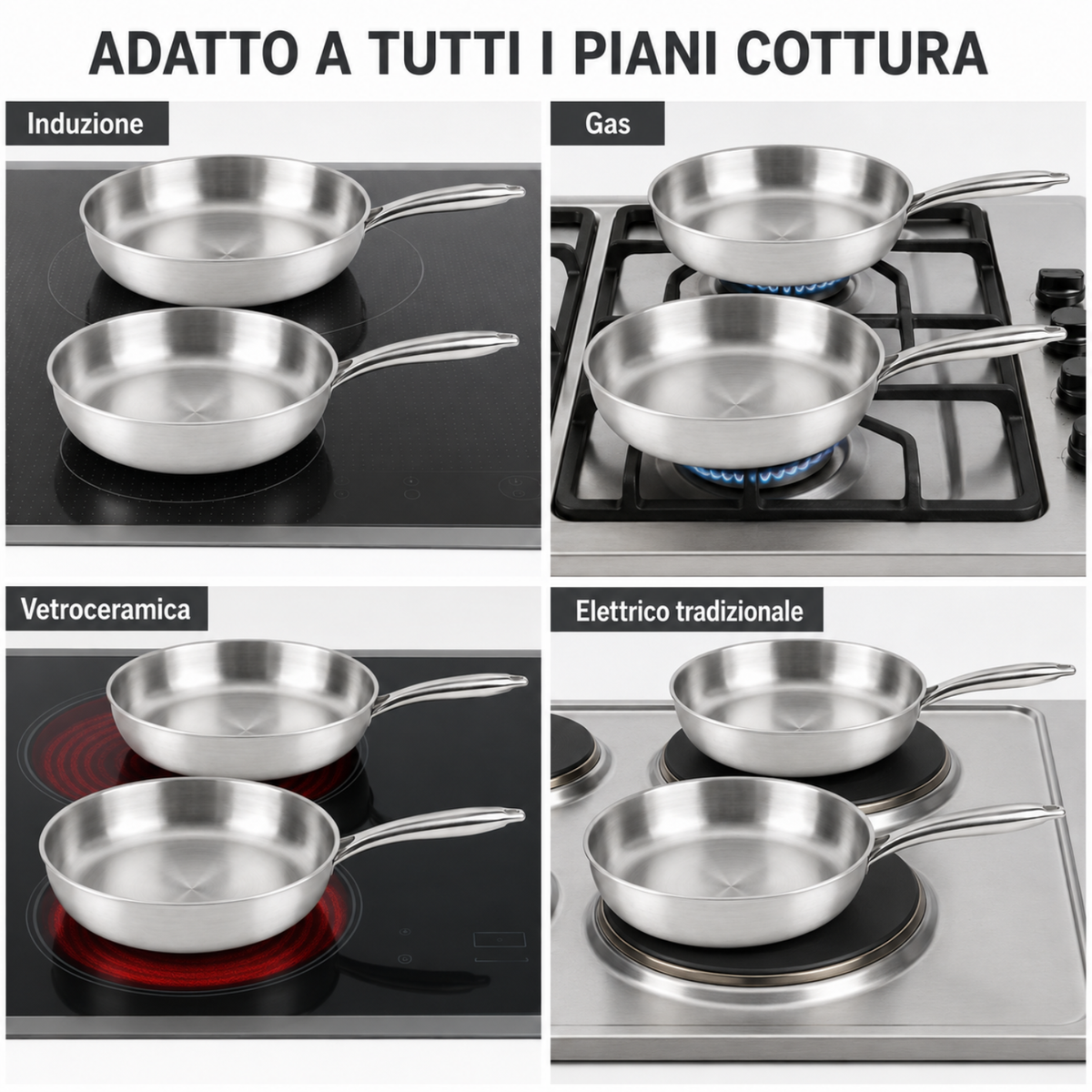 Set 2 saltapasta 24 e 28 cm Tri-Ply - GMD