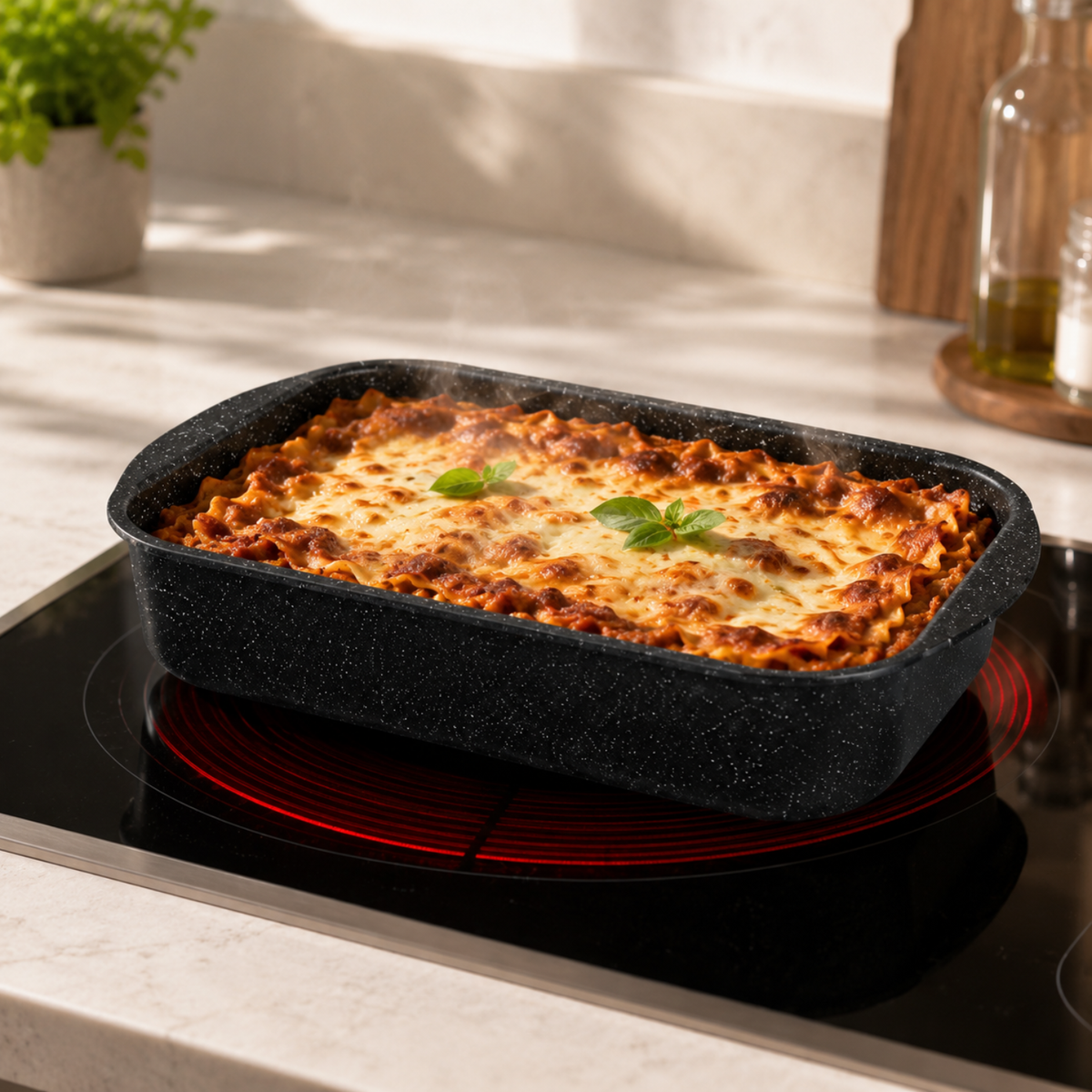 Lasagnera antiaderente 30x22 cm in alluminio pressato - Pietra Lavica GMD